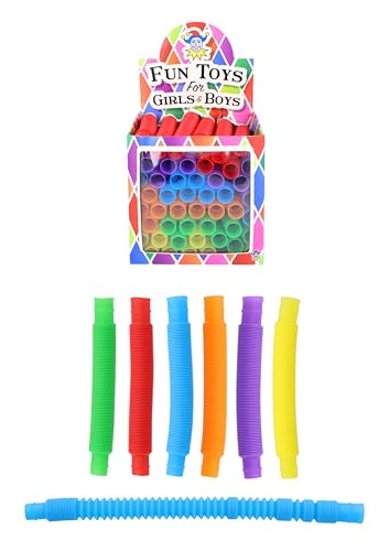 Henbrandt 1 x dehnbares sensorisches Fidget-Tube, 6 lebendige Farben, Stressabbau-Spielzeug für ADHS, Autismus, Angst, Kinder und Erwachsene, erweiterbar, 14–47 cm von Henbrandt