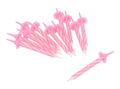 Henbrandt 24 Stück Rosa Partykerzen mit Kerzenhaltern, Rosa Spirale Feierkerzen für Geburtstagstorten Babypartys für Mädchen und Jubiläumsdekorationen Henbrandt 24 Stück Rosa Partykerzen mit Kerzenhaltern, Rosa Spirale Feierkerzen für Geburtstagstorten Babypartys für Mädchen und Jubiläumsdekorationen von Henbrandt