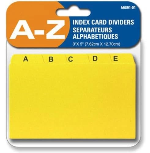3 x 5 Karteikarten Trennblätter A-Z separate Karten für jedes Alphabet, dickes Papier (gelb) von Hendel