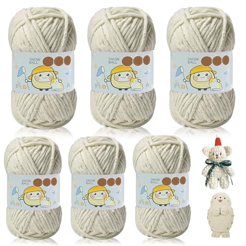 Hengrongshen Chenille Wolle Helles Khaki, 6 x 50g Chenille Garn, Chunky Yarn, Chenille Wolle Zum Häkeln, Dicke Wolle für Hüte, Schals, Socken, Taschen, Diy Hengrongshen Chenille Wolle Helles Khaki, 6 x 50g Chenille Garn, Chunky Yarn, Chenille Wolle Zum Häkeln, Dicke Wolle für Hüte, Schals, Socken, Taschen, Diy von Hengrongshen