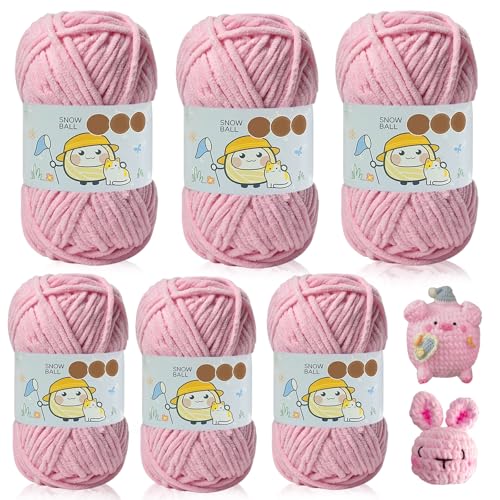 Hengrongshen Chenille Wolle Pfirsich Rosa, 6 x 50g Chenille Garn, Chunky Yarn, Chenille Wolle Zum Häkeln, Dicke Wolle für Hüte, Schals, Socken, Taschen, Diy Hengrongshen Chenille Wolle Pfirsich Rosa, 6 x 50g Chenille Garn, Chunky Yarn, Chenille Wolle Zum Häkeln, Dicke Wolle für Hüte, Schals, Socken, Taschen, Diy von Hengrongshen