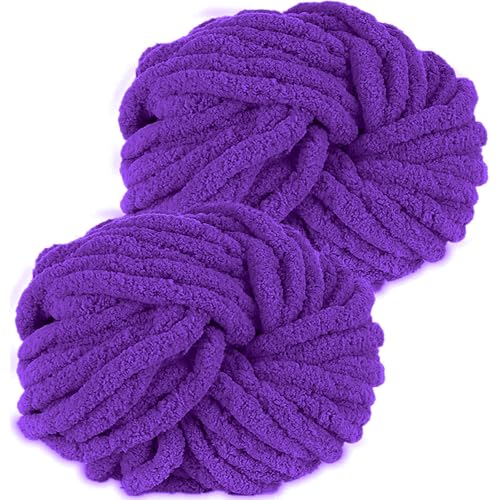 Hengrongshen Dicke Wolle 2 Stück 500g, Chunky Yarn für Armstricken, Dickes Garn zum Häkeln und Stricken von Decken, XXL Riesen Wolle für Schals, Mützen, Haustier Nest - Flieder Hengrongshen Dicke Wolle 2 Stück 500g, Chunky Yarn für Armstricken, Dickes Garn zum Häkeln und Stricken von Decken, XXL Riesen Wolle für Schals, Mützen, Haustier Nest - Flieder von Hengrongshen