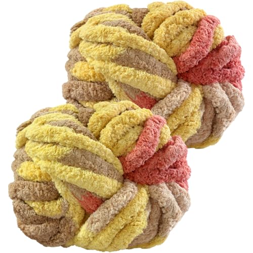 Hengrongshen Dicke Wolle 2 Stück 500g, Chunky Yarn für Armstricken, Dickes Garn zum Häkeln und Stricken von Decken, XXL Riesen Wolle für Schals, Mützen, Haustier Nest - Grapefruit Hengrongshen Dicke Wolle 2 Stück 500g, Chunky Yarn für Armstricken, Dickes Garn zum Häkeln und Stricken von Decken, XXL Riesen Wolle für Schals, Mützen, Haustier Nest - Grapefruit von Hengrongshen