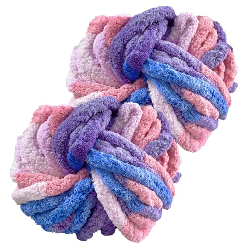 Hengrongshen Dicke Wolle 2 Stück 500g, Chunky Yarn für Armstricken, Dickes Garn zum Häkeln und Stricken von Decken, XXL Riesen Wolle für Schals, Mützen, Haustier Nest - Heidelbeere Hengrongshen Dicke Wolle 2 Stück 500g, Chunky Yarn für Armstricken, Dickes Garn zum Häkeln und Stricken von Decken, XXL Riesen Wolle für Schals, Mützen, Haustier Nest - Heidelbeere von Hengrongshen