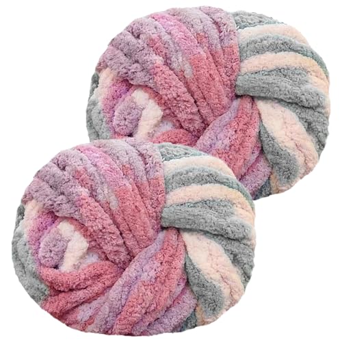 Hengrongshen Dicke Wolle 2 Stück 500g, Chunky Yarn für Armstricken, Dickes Garn zum Häkeln und Stricken von Decken, XXL Riesen Wolle für Schals, Mützen, Haustier Nest - Kirschblüte Hengrongshen Dicke Wolle 2 Stück 500g, Chunky Yarn für Armstricken, Dickes Garn zum Häkeln und Stricken von Decken, XXL Riesen Wolle für Schals, Mützen, Haustier Nest - Kirschblüte von Hengrongshen