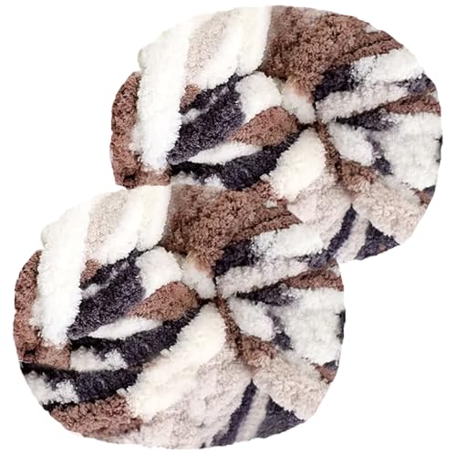 Hengrongshen Dicke Wolle 2 Stück 500g, Chunky Yarn für Armstricken, Dickes Garn zum Häkeln und Stricken von Decken, XXL Riesen Wolle für Schals, Mützen, Haustier Nest - Mocca von Hengrongshen