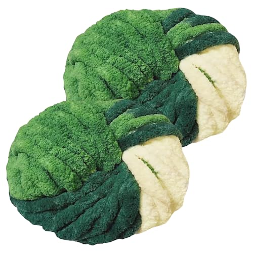 Hengrongshen Dicke Wolle 2 Stück 500g, Chunky Yarn für Armstricken, Dickes Garn zum Häkeln und Stricken von Decken, XXL Riesen Wolle für Schals, Mützen, Haustier Nest - Waldgrün Hengrongshen Dicke Wolle 2 Stück 500g, Chunky Yarn für Armstricken, Dickes Garn zum Häkeln und Stricken von Decken, XXL Riesen Wolle für Schals, Mützen, Haustier Nest - Waldgrün von Hengrongshen