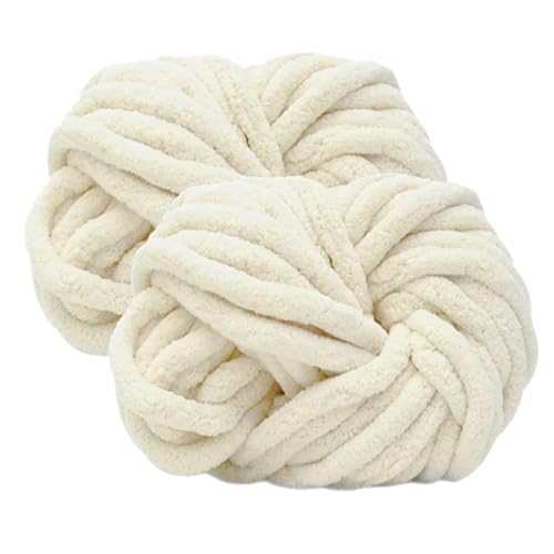 Hengrongshen Dicke Wolle Dickes Garn 2 Stück 500g, Chunky Yarn, Chunky Wool, Armstricken Wolle zum Häkeln für Decke, XXL Riesen Wolle Perfekt zum Weben von Schals Mützen Haustier Nest - Beige Hengrongshen Dicke Wolle Dickes Garn 2 Stück 500g, Chunky Yarn, Chunky Wool, Armstricken Wolle zum Häkeln für Decke, XXL Riesen Wolle Perfekt zum Weben von Schals Mützen Haustier Nest - Beige von Hengrongshen
