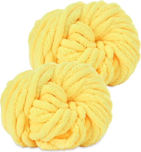Hengrongshen Dicke Wolle Dickes Garn 2 Stück 500g, Chunky Yarn, Chunky Wool, Armstricken Wolle zum Häkeln für Decke, XXL Riesen Wolle Perfekt zum Weben von Schals Mützen Haustier Nest - Gelb Hengrongshen Dicke Wolle Dickes Garn 2 Stück 500g, Chunky Yarn, Chunky Wool, Armstricken Wolle zum Häkeln für Decke, XXL Riesen Wolle Perfekt zum Weben von Schals Mützen Haustier Nest - Gelb von Hengrongshen