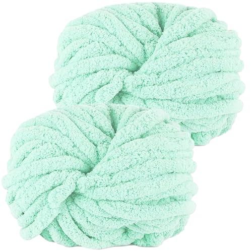 Hengrongshen Dicke Wolle Dickes Garn 2 Stück 500g, Chunky Yarn, Chunky Wool, Armstricken Wolle zum Häkeln für Decke, XXL Riesen Wolle Perfekt zum Weben von Schals Mützen Haustier Nest - Hell Grün Hengrongshen Dicke Wolle Dickes Garn 2 Stück 500g, Chunky Yarn, Chunky Wool, Armstricken Wolle zum Häkeln für Decke, XXL Riesen Wolle Perfekt zum Weben von Schals Mützen Haustier Nest - Hell Grün von Hengrongshen