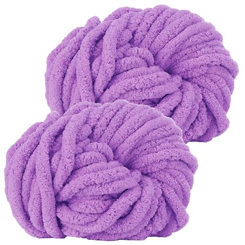 Hengrongshen Dicke Wolle Dickes Garn 2 Stück 500g, Chunky Yarn, Chunky Wool, Armstricken Wolle zum Häkeln für Decke, XXL Riesen Wolle Perfekt zum Weben von Schals Mützen Haustier Nest - Helles Lila Hengrongshen Dicke Wolle Dickes Garn 2 Stück 500g, Chunky Yarn, Chunky Wool, Armstricken Wolle zum Häkeln für Decke, XXL Riesen Wolle Perfekt zum Weben von Schals Mützen Haustier Nest - Helles Lila von Hengrongshen