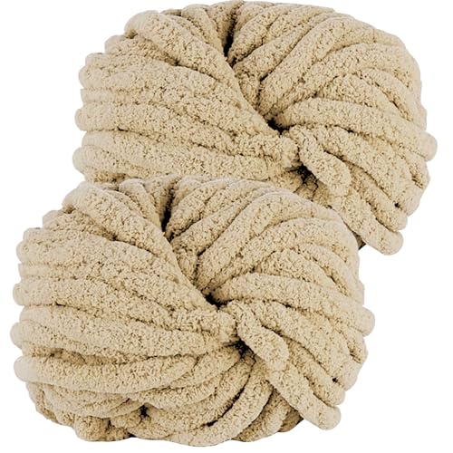 Hengrongshen Dicke Wolle Dickes Garn 2 Stück 500g, Chunky Yarn, Chunky Wool, Armstricken Wolle zum Häkeln für Decke, XXL Riesen Wolle Perfekt zum Weben von Schals Mützen Haustier Nest - Milchtee Hengrongshen Dicke Wolle Dickes Garn 2 Stück 500g, Chunky Yarn, Chunky Wool, Armstricken Wolle zum Häkeln für Decke, XXL Riesen Wolle Perfekt zum Weben von Schals Mützen Haustier Nest - Milchtee von Hengrongshen