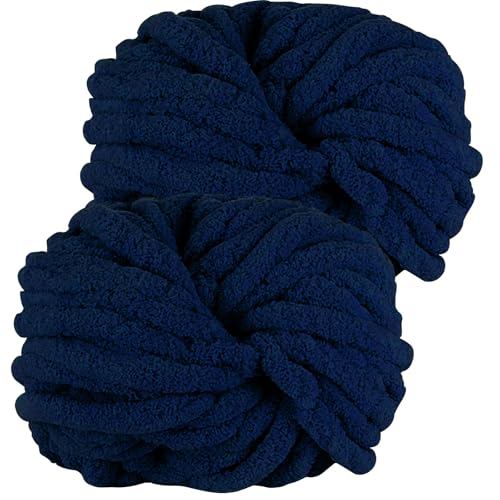 Hengrongshen Dicke Wolle Dickes Garn 2 Stück 500g, Chunky Yarn, Chunky Wool, Armstricken Wolle zum Häkeln für Decke, XXL Riesen Wolle Perfekt zum Weben von Schals Mützen Haustier Nest - Nachtblau Hengrongshen Dicke Wolle Dickes Garn 2 Stück 500g, Chunky Yarn, Chunky Wool, Armstricken Wolle zum Häkeln für Decke, XXL Riesen Wolle Perfekt zum Weben von Schals Mützen Haustier Nest - Nachtblau von Hengrongshen
