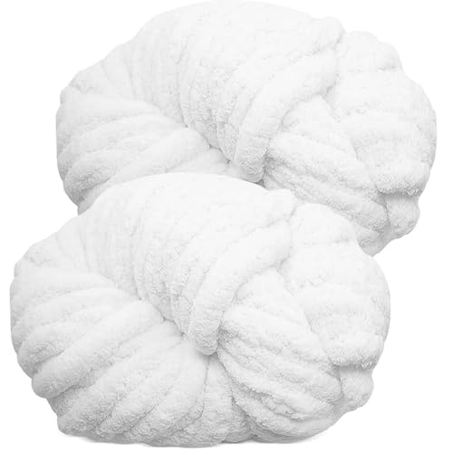 Hengrongshen Dicke Wolle Dickes Garn 2 Stück 500g, Chunky Yarn, Chunky Wool, Armstricken Wolle zum Häkeln für Decke, XXL Riesen Wolle Perfekt zum Weben von Schals Mützen Haustier Nest - Reinweiß Hengrongshen Dicke Wolle Dickes Garn 2 Stück 500g, Chunky Yarn, Chunky Wool, Armstricken Wolle zum Häkeln für Decke, XXL Riesen Wolle Perfekt zum Weben von Schals Mützen Haustier Nest - Reinweiß von Hengrongshen