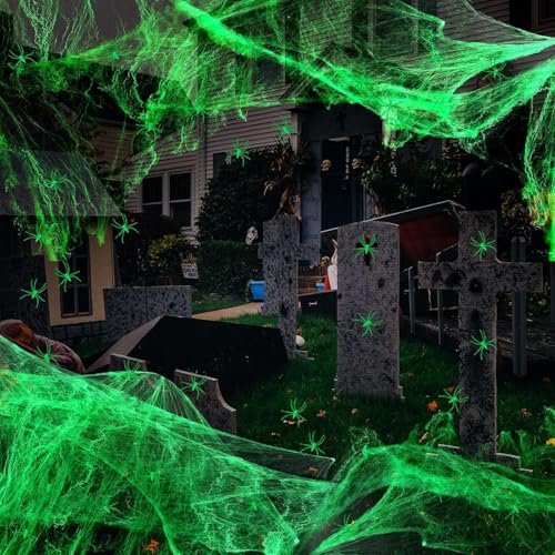 Hengrongshen Leuchtend Spinnennetz Halloween Deko, 200g Leuchtend Spinnweben Halloween mit 30 Halloween Deko Spinne, Halloween Spinnennetz Outdoor für Halloween Deko Outdoor,Halloween Deko Spinnennetz Hengrongshen Leuchtend Spinnennetz Halloween Deko, 200g Leuchtend Spinnweben Halloween mit 30 Halloween Deko Spinne, Halloween Spinnennetz Outdoor für Halloween Deko Outdoor,Halloween Deko Spinnennetz von Hengrongshen