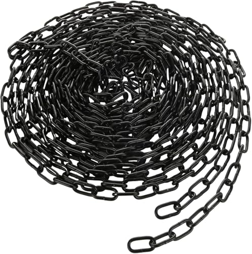 Hengrongshen Stahlkette Schwarz, 10m Gliederkette aus Kohlenstoffstahl, 3mm Kette Schwarz Meterware, Metallkette für Lampenkette, Absperrkette Metall, Wäschekette Hengrongshen Stahlkette Schwarz, 10m Gliederkette aus Kohlenstoffstahl, 3mm Kette Schwarz Meterware, Metallkette für Lampenkette, Absperrkette Metall, Wäschekette von Hengrongshen