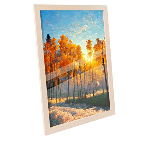 Hengsong Bilderrahmen 40x50 Bilderrahmen Vintage,Bilderrahmen Holz,Bilderrahmen mit Plexi-Glas für Foto von 40x50cm,42.9×52.9cm,Natur von Hengsong