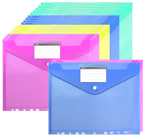 Hengsong Dokumentenmappe A4,20er Dokumententasche A4 Abheftbar,Sammelmappe A4,Dokumententasche Wasserdicht mit Etikettentasche und 11 Lochrand,für Dokumente Organisieren,Bunt von Hengsong