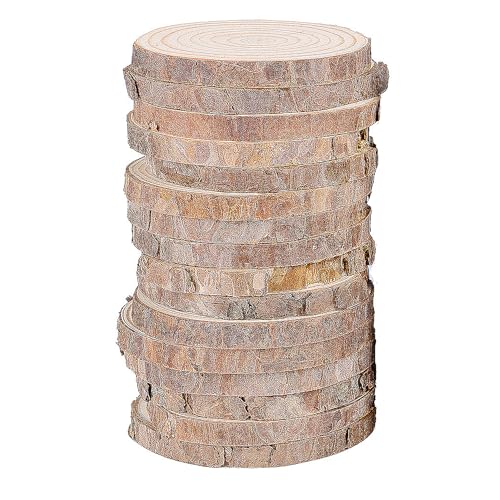Hengsong Holzscheiben Ohne Loch 16 Stk,Holzplatte Rund 9-10cm,Baumscheiben,Holzscheiben zum Basteln,Baumrinde zum Basteln für DIY&Holzanhänger zum Bemalen&Hochzeits-Weihnachtsdeko von Hengsong