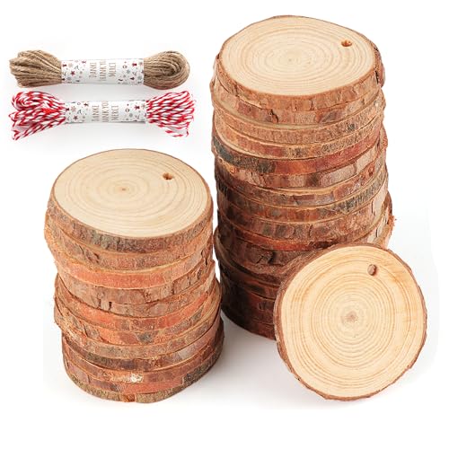 Hengsong Holzscheiben mit Loch 50 Stk,Holzplatte Rund 6-7cm,Baumscheiben,Holzscheiben zum Basteln,Baumrinde zum Basteln für DIY&Holzanhänger zum Bemalen&Hochzeits-Weihnachtsdeko Hengsong Holzscheiben mit Loch 50 Stk,Holzplatte Rund 6-7cm,Baumscheiben,Holzscheiben zum Basteln,Baumrinde zum Basteln für DIY&Holzanhänger zum Bemalen&Hochzeits-Weihnachtsdeko von Hengsong