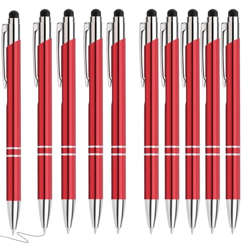 Hengsong Kugelschreiber Hochwertig,100 Kugelschreiber mit Touchpen Set,mit 0,7-mm-Mine,Druckkugelschreiber,für Büro,Business&Schule,Metall,Rot mit Schwarz Tinte Hengsong Kugelschreiber Hochwertig,100 Kugelschreiber mit Touchpen Set,mit 0,7-mm-Mine,Druckkugelschreiber,für Büro,Business&Schule,Metall,Rot mit Schwarz Tinte von Hengsong