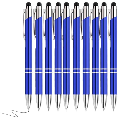 Hengsong Kugelschreiber Hochwertig,200 Kugelschreiber mit Touchpen Set,mit 0,7-mm-Mine,Druckkugelschreiber,für Büro,Business&Schule,Metall,Blau mit Schwarz tinte Hengsong Kugelschreiber Hochwertig,200 Kugelschreiber mit Touchpen Set,mit 0,7-mm-Mine,Druckkugelschreiber,für Büro,Business&Schule,Metall,Blau mit Schwarz tinte von Hengsong