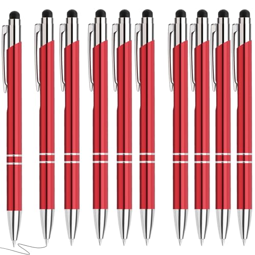 Hengsong Kugelschreiber Hochwertig,200 Kugelschreiber mit Touchpen Set,mit 0,7-mm-Mine,Druckkugelschreiber,für Büro,Business&Schule,Metall,Rot mit Schwarz Tinte Hengsong Kugelschreiber Hochwertig,200 Kugelschreiber mit Touchpen Set,mit 0,7-mm-Mine,Druckkugelschreiber,für Büro,Business&Schule,Metall,Rot mit Schwarz Tinte von Hengsong