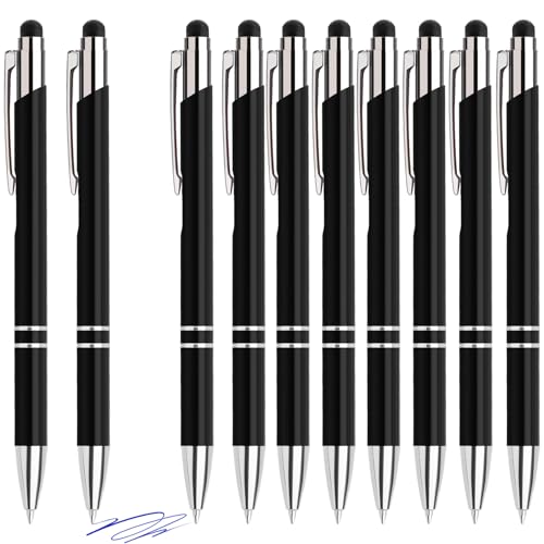 Hengsong Kugelschreiber Hochwertig,200 Kugelschreiber mit Touchpen Set,mit 0,7-mm-Mine,Druckkugelschreiber,für Büro,Business&Schule,Metall,Schwarz mit Blau tinte Hengsong Kugelschreiber Hochwertig,200 Kugelschreiber mit Touchpen Set,mit 0,7-mm-Mine,Druckkugelschreiber,für Büro,Business&Schule,Metall,Schwarz mit Blau tinte von Hengsong