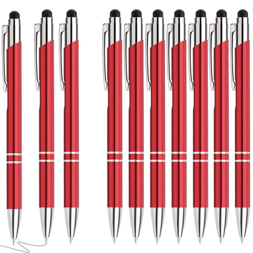 Hengsong Kugelschreiber Hochwertig,30 Kugelschreiber mit Touchpen Set,mit 0,7-mm-Mine,Druckkugelschreiber,für Büro,Business&Schule,Metall,Rot mit Schwarz tinte Hengsong Kugelschreiber Hochwertig,30 Kugelschreiber mit Touchpen Set,mit 0,7-mm-Mine,Druckkugelschreiber,für Büro,Business&Schule,Metall,Rot mit Schwarz tinte von Hengsong