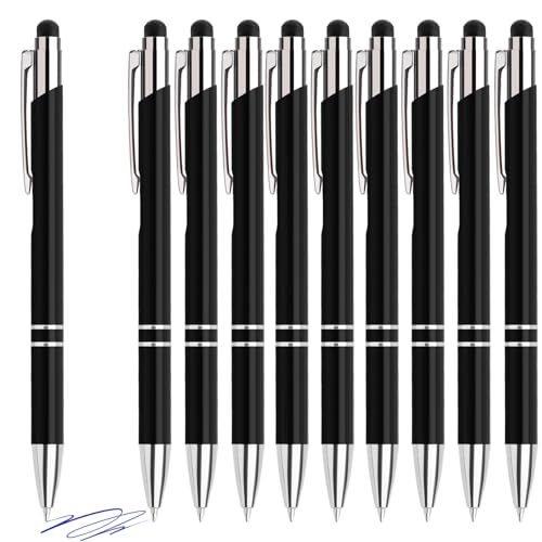 Hengsong Kugelschreiber Hochwertig,30 Kugelschreiber mit Touchpen Set,mit 0,7-mm-Mine,Druckkugelschreiber,für Büro,Business&Schule,Metall,Schwarz mit Blau tinte Hengsong Kugelschreiber Hochwertig,30 Kugelschreiber mit Touchpen Set,mit 0,7-mm-Mine,Druckkugelschreiber,für Büro,Business&Schule,Metall,Schwarz mit Blau tinte von Hengsong