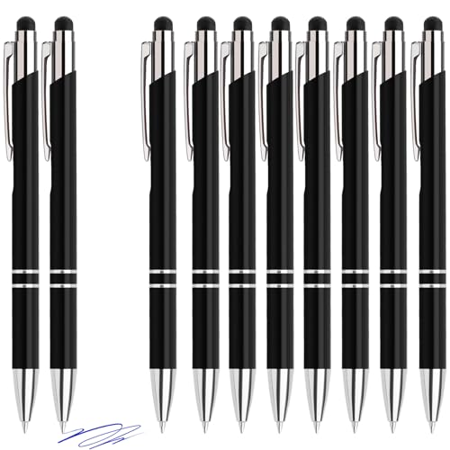 Hengsong Kugelschreiber Hochwertig,300 Kugelschreiber mit Touchpen Set,mit 0,7-mm-Mine,Druckkugelschreiber,für Büro,Business&Schule,Metall,Schwarz mit Blau tinte Hengsong Kugelschreiber Hochwertig,300 Kugelschreiber mit Touchpen Set,mit 0,7-mm-Mine,Druckkugelschreiber,für Büro,Business&Schule,Metall,Schwarz mit Blau tinte von Hengsong