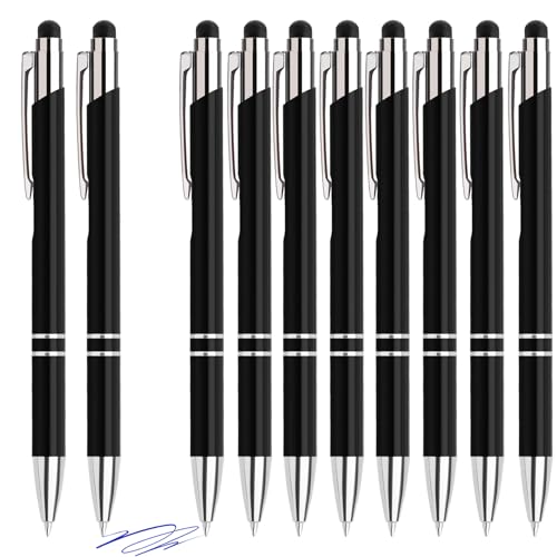 Hengsong Kugelschreiber Hochwertig,50 Kugelschreiber mit Touchpen Set,mit 0,7-mm-Mine,Druckkugelschreiber,für Büro,Business&Schule,Metall,Schwarz mit Blau Tinte Hengsong Kugelschreiber Hochwertig,50 Kugelschreiber mit Touchpen Set,mit 0,7-mm-Mine,Druckkugelschreiber,für Büro,Business&Schule,Metall,Schwarz mit Blau Tinte von Hengsong