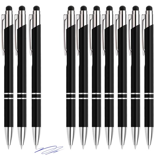 Hengsong Kugelschreiber Hochwertig,500 Kugelschreiber mit Touchpen Set,mit 0,7-mm-Mine,Druckkugelschreiber,für Büro,Business&Schule,Metall,Schwarz mit Blau tinte Hengsong Kugelschreiber Hochwertig,500 Kugelschreiber mit Touchpen Set,mit 0,7-mm-Mine,Druckkugelschreiber,für Büro,Business&Schule,Metall,Schwarz mit Blau tinte von Hengsong
