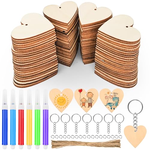 Hengxinchen 100 Stück Schlüsselanhänger Basteln Holz 4 cm Holzherzen mit Loch,Schlüsselanhänger Holz,Holzanhänger Herz für Pyrografie,Malerei und Hängende Dekorationen Hengxinchen 100 Stück Schlüsselanhänger Basteln Holz 4 cm Holzherzen mit Loch,Schlüsselanhänger Holz,Holzanhänger Herz für Pyrografie,Malerei und Hängende Dekorationen von Hengxinchen