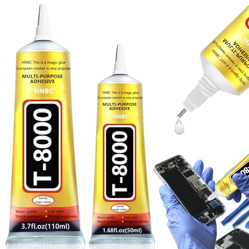 Handy Display Kleber, Mehrzweckkleber, 2 Black Handy Kleber Extra Stark, Universeller Klebstoff, Mehrzweckkleber für Elektronik, Gehäuseteile, Display, Touchscreen (110ml+50ml) von Henjunu
