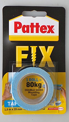 Pattex Fix KLEBEN STATT BOHREN DOPPELSEITIGES KLEBEBAND 1,5 mm x 19 mm innen & außen 80 kg Pattex Fix KLEBEN STATT BOHREN DOPPELSEITIGES KLEBEBAND 1,5 mm x 19 mm innen & außen 80 kg von Henkel