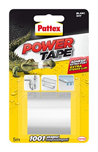 Pattex Power Tape Reparatur-Klebeband in Box / Extra starkes, wasserfestes Klebeband in Weiß für innen und außen / 1 x 5m von Pattex