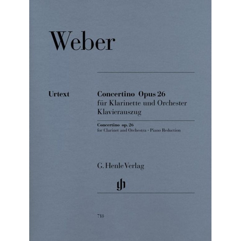 Concertino Op.26 Für Klarinette Und Orchester, Klavierauszug - Carl Maria von Weber - Concertino op. 26 für Klarinette und Orchester, Kartoniert (TB) von Henle