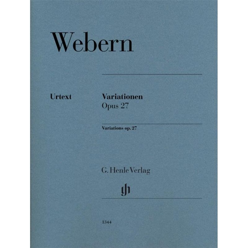 Variationen Op. 27, Klavier Zu Zwei Händen - Anton Webern - Variationen op. 27, Kartoniert (TB) von Henle