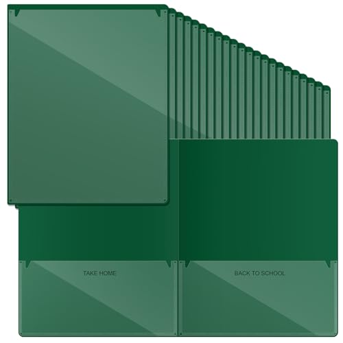 Henoyso 100 Stück Ordner Take Home Heavy Duty 2 Pocket Hausaufgabenordner für Schüler, Eltern, Lehrer, Kommunikation, 30 x 24 cm (Dunkelgrün) von Henoyso