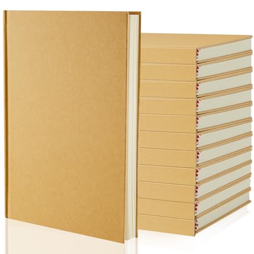 Henoyso 12 Stück A5 Blanko-Notizbücher aus Kraftpapier, Großpackung, 100 Blatt/200 Seiten, unliniert, Skizzenbücher zum Schreiben, Zeichnen, Kompositions-Notizbuch für Geschenke, Studenten, Schule Henoyso 12 Stück A5 Blanko-Notizbücher aus Kraftpapier, Großpackung, 100 Blatt/200 Seiten, unliniert, Skizzenbücher zum Schreiben, Zeichnen, Kompositions-Notizbuch für Geschenke, Studenten, Schule von Henoyso