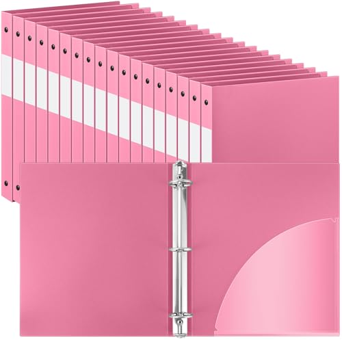 Henoyso 3-Ringordner, 1,27 cm, rund, passend für Briefgröße 8. 12,7 x 27,9 cm, flexibler Ordner aus Papier, Kunststoff, für 100 Blatt mit 1 Tasche, vielseitiger Organizer für Büro, Zuhause, Schule, 36 von Henoyso