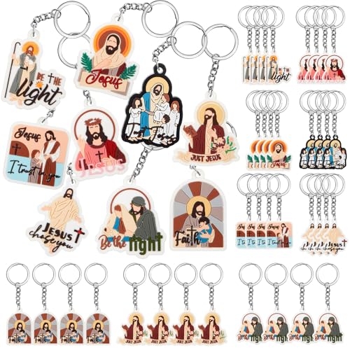 Henoyso Christliche Silikon-Schlüsselanhänger, Jesus-Kreuz, Vatertagsgeschenke, christliche Partygeschenke, religiöse Bibel-Schlüsselanhänger, Großpackung für Damen und Herren, helle Farbe Henoyso Christliche Silikon-Schlüsselanhänger, Jesus-Kreuz, Vatertagsgeschenke, christliche Partygeschenke, religiöse Bibel-Schlüsselanhänger, Großpackung für Damen und Herren, helle Farbe von Henoyso