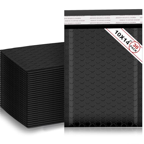 Henoyso Extra große Luftpolster-Versandtaschen, wiederverschließbar, wasserdicht, Poly-Polster-Versandtaschen, Großpackung für den Versand, Verpackungen, kleine Unternehmen, Schwarz, 25,4 x 35,6 cm Henoyso Extra große Luftpolster-Versandtaschen, wiederverschließbar, wasserdicht, Poly-Polster-Versandtaschen, Großpackung für den Versand, Verpackungen, kleine Unternehmen, Schwarz, 25,4 x 35,6 cm von Henoyso
