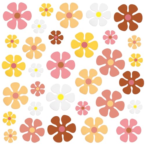 Henoyso Groovy Party-Dekorationen, 70er-Jahre-Retro-Blumen-Ausschnitte, Gänseblümchen-Dekor, Hippie-Papierausschnitte für 60er, 70er, 80er Jahre, 1 2 groovige Geburtstagsparty, DIY, Wand, Büro, von Henoyso