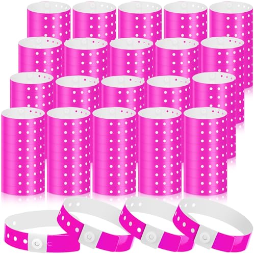 Henoyso Kunststoff-Armbänder für Veranstaltungen, Vinyl-Armband, Kunststoff-Armband für Veranstaltungen, Identifikation für Konzerte, Karneval, 600 Stück (Rosa) von Henoyso