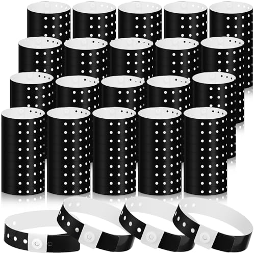 Henoyso Kunststoff-Armbänder für Veranstaltungen, Vinyl-Armband, Kunststoff-Armband für Veranstaltungen, Identifikation für Konzerte, Karneval, 600 Stück (schwarz) von Henoyso