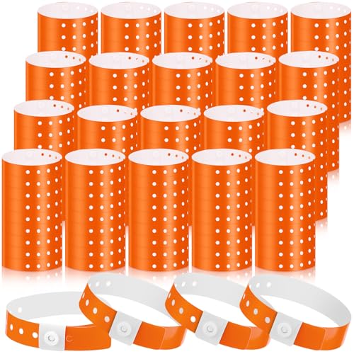 Henoyso Kunststoff-Armbänder für Veranstaltungen, Vinyl-Armband, Kunststoff-Armband für Veranstaltungen, Identifikation für Konzerte, Karneval, Orange, 600 Stück von Henoyso