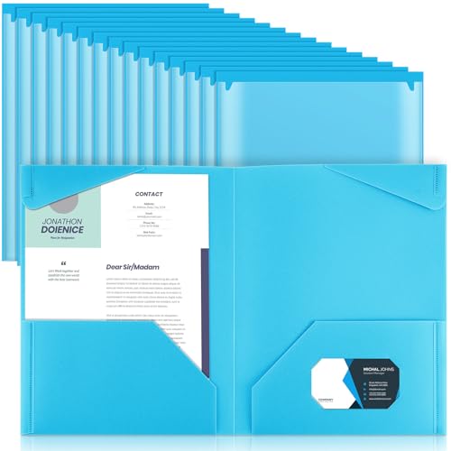 Henoyso Kunststoff-Ordner mit transparenten Vordertaschen, robuste Aktenordner mit 2 Taschen und Kartenfächern für Schülerkommunikation, Schule, Büro, Präsentationsbericht, Hellblau, 36 Stück Henoyso Kunststoff-Ordner mit transparenten Vordertaschen, robuste Aktenordner mit 2 Taschen und Kartenfächern für Schülerkommunikation, Schule, Büro, Präsentationsbericht, Hellblau, 36 Stück von Henoyso