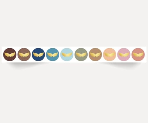Engelsflügel Sticker 10 Stück – Flügel für Dich – Spirituelle Aufkleber mit goldener Symbolik – Mutmacher für Trauer, Trost, Geschenk, Dankeschön, Journal, Karte, Achtsamkeit, Lichtzeichen 25 mm rund von Henriettes-ART